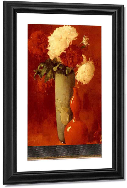 Vase And Flowers By Emil Carlsen By Emil Carlsen