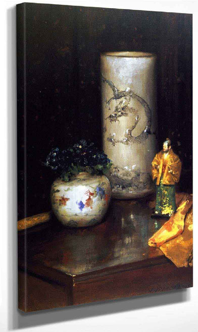 Violets And Still Life By William Merritt Chase