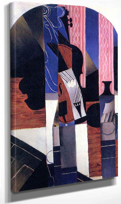 Violin And Ink Bottle On A Table By Juan Gris