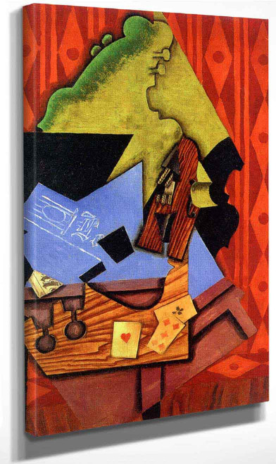 Violin And Playing Cards By Juan Gris