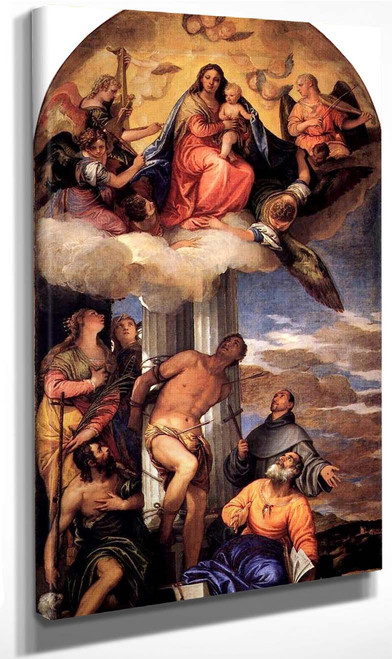 Virgin And Child In Glory With Sts Sebastian, John, Francis, Peter, Catherine And Elisabeth By Paolo Veronese Art Reproduction