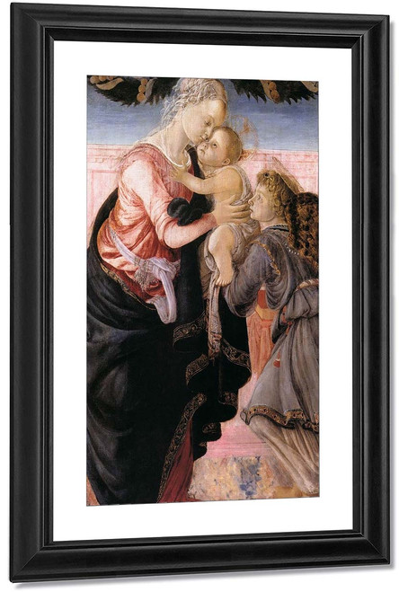 Virgin And Child Supported By An Angel In A Garland By Sandro Botticelli