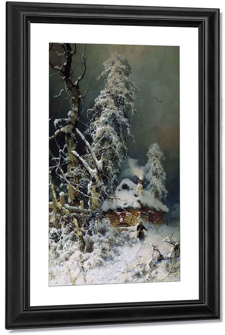 Winter Landscape With A House By Julius Klever