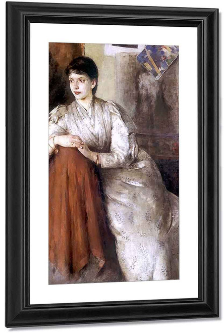 Woman In White By Olga Boznanska By Olga Boznanska