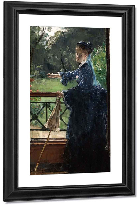 Woman On The Balcony By Alfred Emile Leopold Stevens