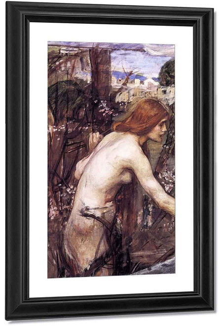 Woman Picking Flowers By John William Waterhouse
