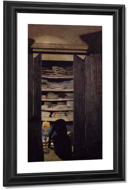 Woman Searching Through A Cupboard By Felix Vallotton