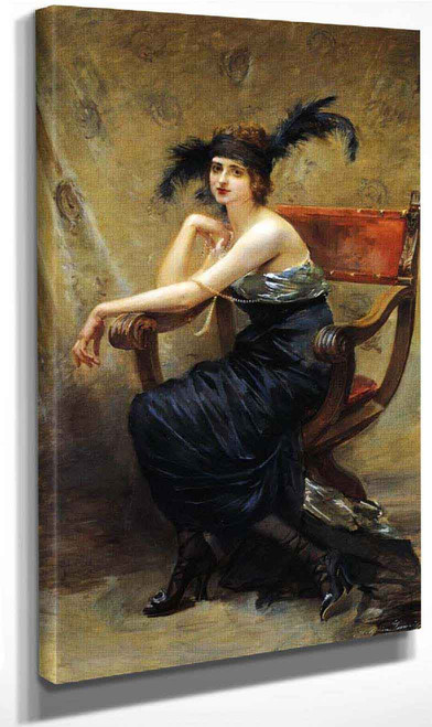 Woman Sitting In A 'Dagobert' Armchair By Madeleine Jeanne Lemaire