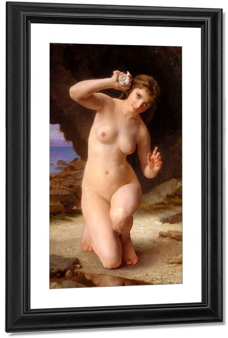 Woman With Seashell By William Bouguereau By William Bouguereau