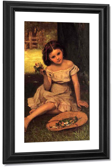 Young Girl With Flowers By John George Brown By John George Brown
