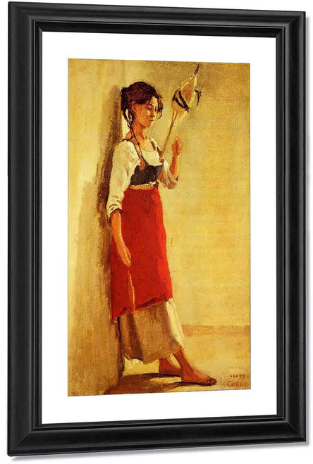 Young Italian Woman From Papigno With Her Spindle By Jean Baptiste Camille Corot By Jean Baptiste Camille Corot