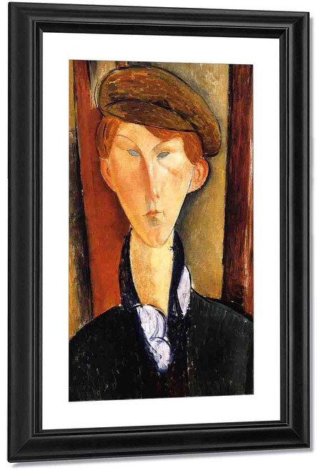 Young Man With Cap By Amedeo Modigliani By Amedeo Modigliani