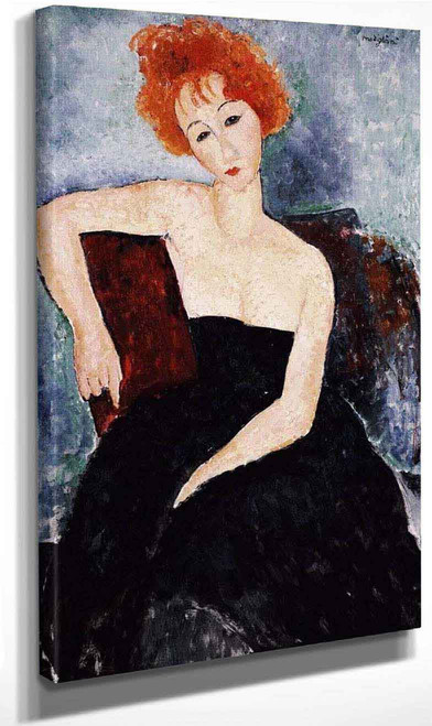 Young Redhead In An Evening Dress By Amedeo Modigliani By Amedeo Modigliani
