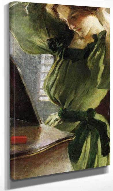 Young Woman Arranging Her Hair By John White Alexander By John White Alexander