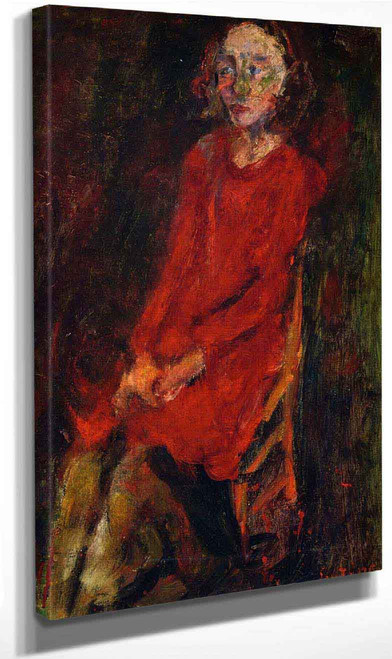 Young Woman In Red By Chaim Soutine