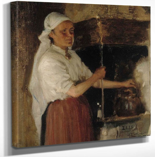 Elli Jäppinen At The Stove By Albert Edelfelt(Finnish 1854 1905) Art Reproduction