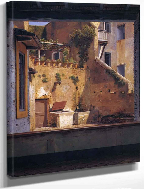 A Courtyard In Rome By Christoffer Wilhelm Eckersberg