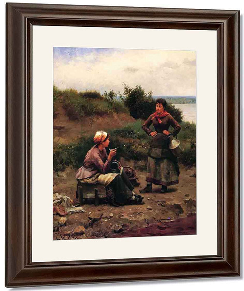 A Discussion Between Two Young Ladies By Daniel Ridgway Knight By Daniel Ridgway Knight