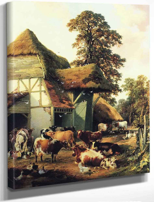A Farm In Kent By Thomas Sidney Cooper By Thomas Sidney Cooper
