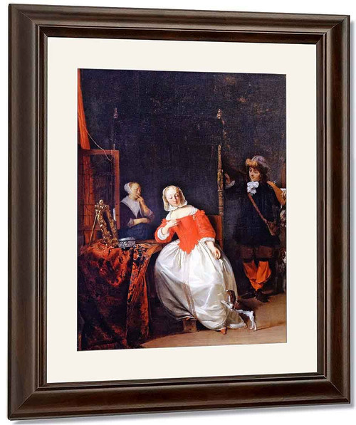 A Hunter Visiting A Woman At Her Toilet By Gabriel Metsu A Hunter Visiting A Woman At Her Toilet By Gabriel Metsu