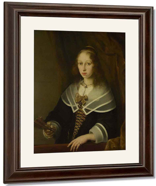 A Lady With A Fan By Ferdinand Bol