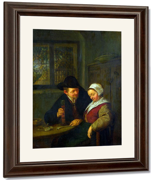 A Peasant Courting An Elderly Woman By Adriaen Van Ostade By Adriaen Van Ostade
