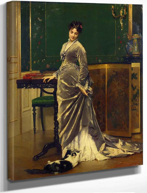 Gustave・L・Jonghe、Idle moments、希少な額装用画集より Idle Moments By Gustave Leonard De Jonghe By Gustave Leonard De