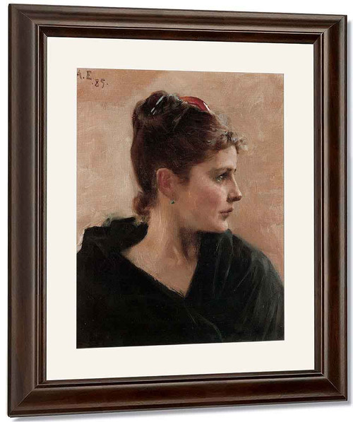 A Portrait Of A Young Lady By Albert Edelfelt