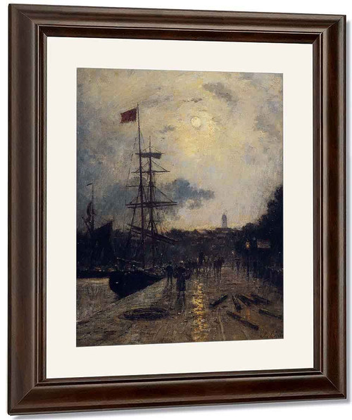 A Quay At Caen By Stanislas Lepine