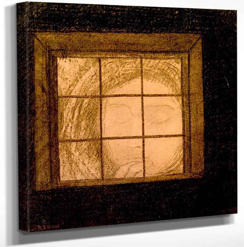 Face Behind A Window By Odilon Redon Art Reproduction