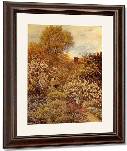 A Spring Garden By Helen Allingham By Helen Allingham