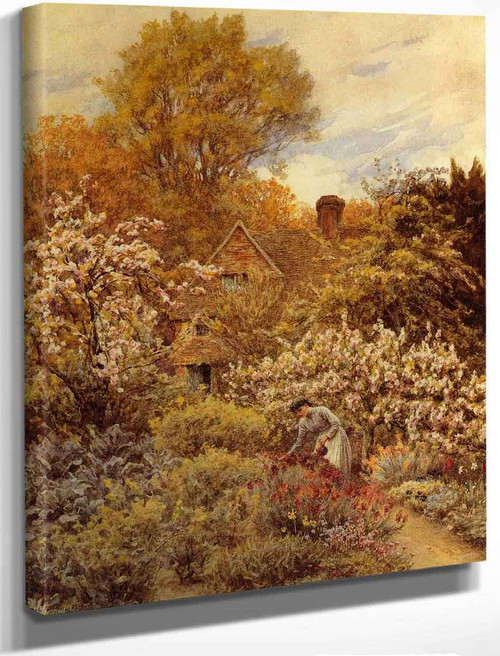 A Spring Garden By Helen Allingham By Helen Allingham