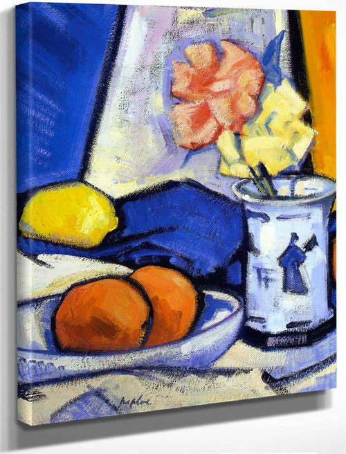 A Still Life Of Roses, Oranges And Lemon By Samuel John Peploe