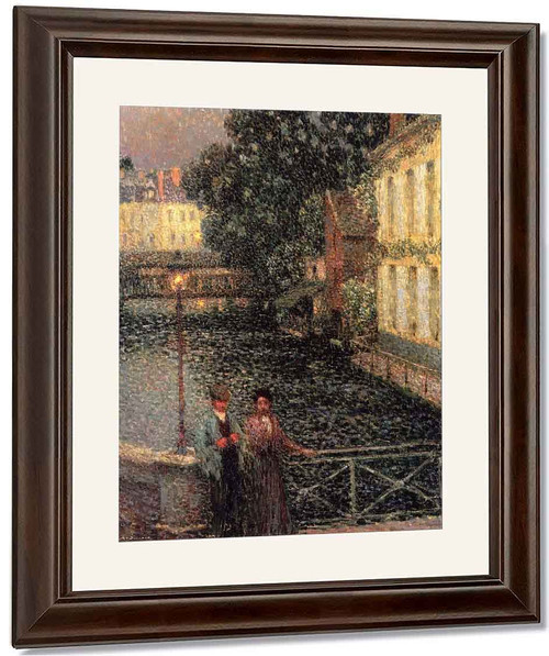 A Stroll On The Canal At Quimperle By Henri Le Sidaner By Henri Le Sidaner
