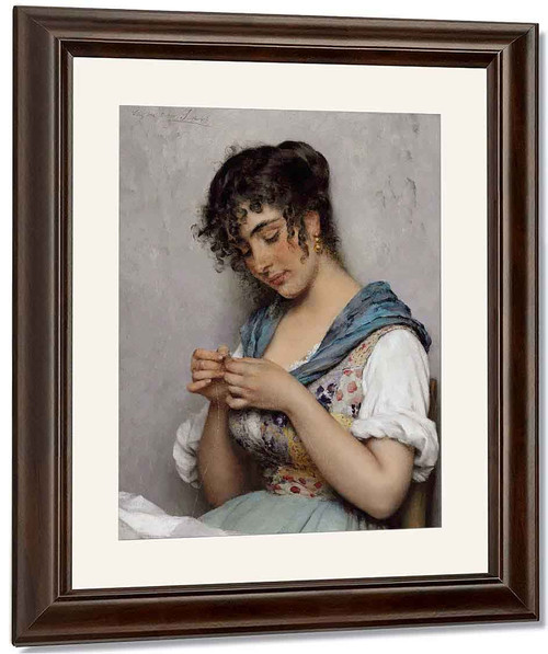 A Venetian Beauty1 By Eugene De Blaas By Eugene De Blaas