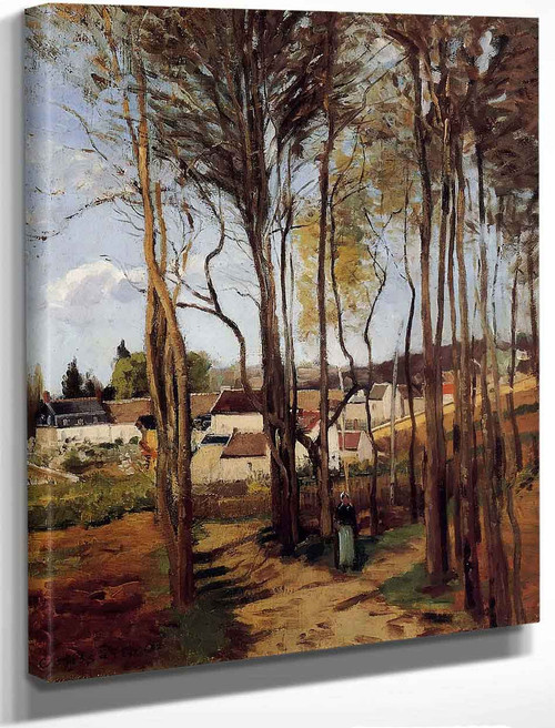 A Village Through The Trees By Camille Pissarro By Camille Pissarro