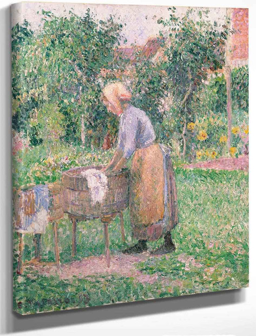 A Washerwoman At Eragny By Camille Pissarro By Camille Pissarro
