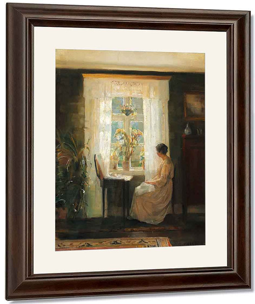 A Woman At A Sunny Window By Carl Vilhelm Holsoe