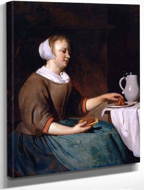 A Woman Eating By Gabriel Metsu