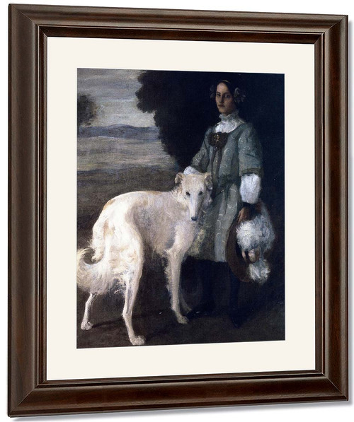 Alice With Wolfhound By William Merritt Chase By William Merritt Chase