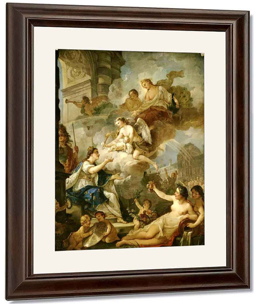 Allegory On Birth Of Marie Zephyrine Of France In 1750 By Charles Joseph Natoire By Charles Joseph Natoire