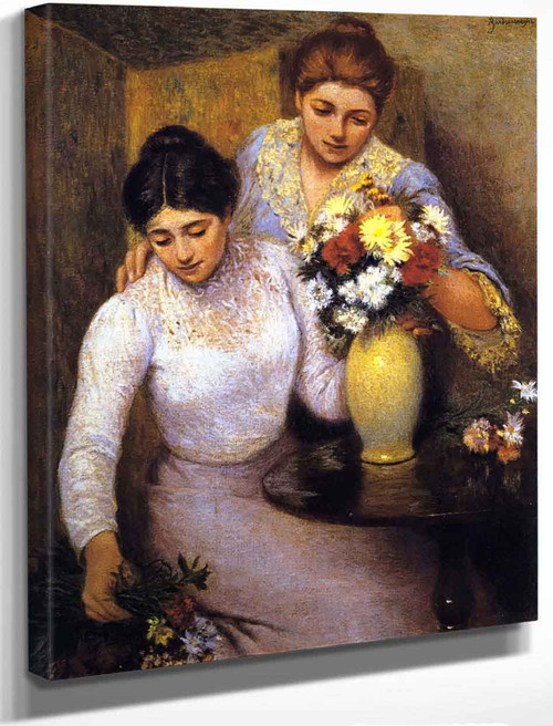 Arranging Flowers By Federico Zandomeneghi