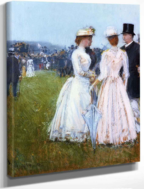 At The Grand Prix In Paris By Frederick Childe Hassam By Frederick Childe Hassam