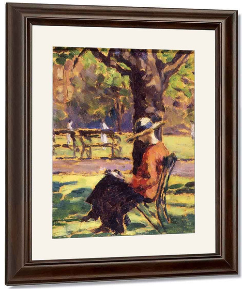 Bay Jellett Sitting In The Gardens In Fitzwilliam Square By Mainie Jellett