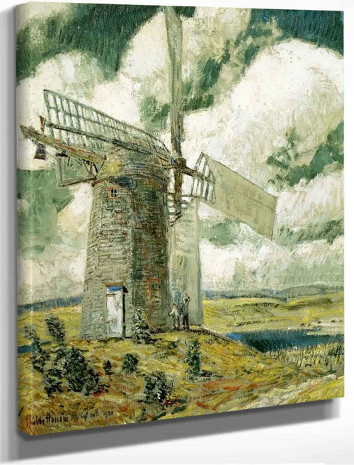 Bending Sail On The Old Mill By Frederick Childe Hassam By Frederick Childe Hassam