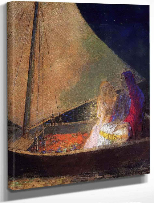 Boat With Two Figures By Odilon Redon By Odilon Redon