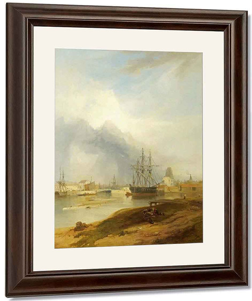 Bristol Docks With The Church Of St Mary Redcliffe In The Distance By James Baker Pyne