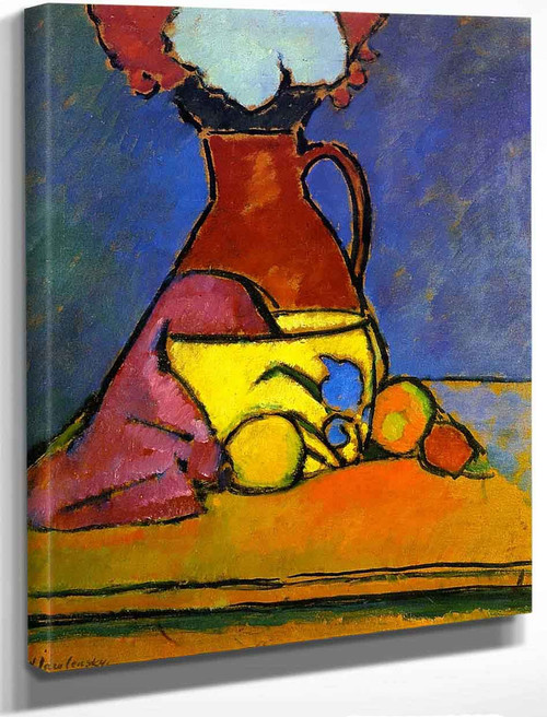 Brown Jug With Fruit By Alexei Jawlensky By Alexei Jawlensky