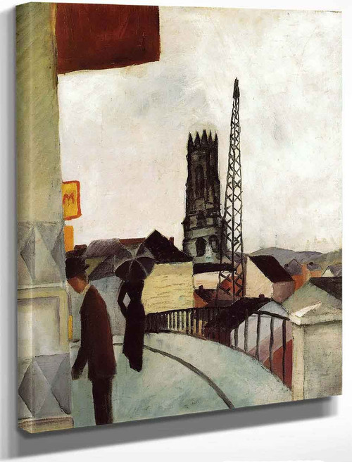 Cathedral At Freiburg, Switzerland By August Macke