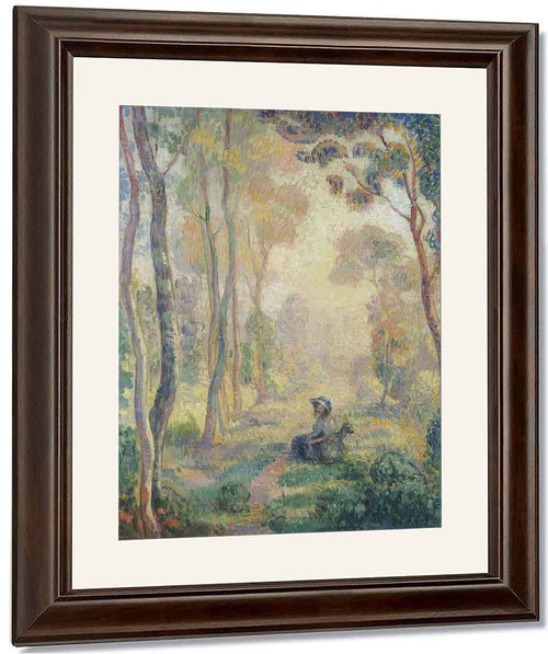 Child With Goat In The Pierrefonds Forest By Henri Lebasque By Henri Lebasque